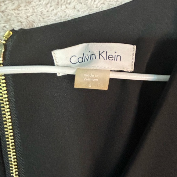 Calvin Klein Black A-Line Dress with V-Neck and Bell Sleeves NWOT - Picture 4 of 13